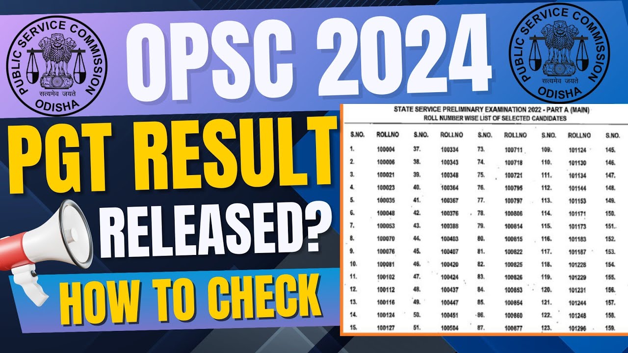 opsc pgt result 2024 | odisha post graduate teacher result | opsc pgt result