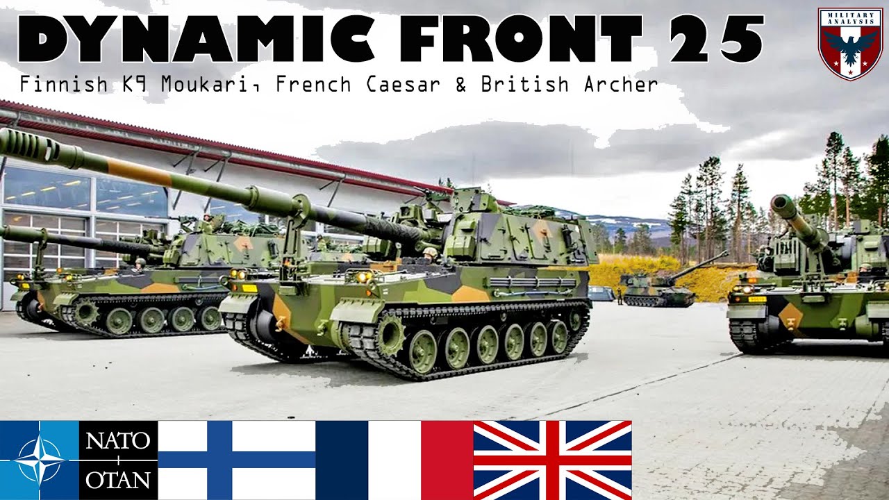 NATO | Finnish K9 Moukari, French Caesar & British Archer Firing Round During DF 25