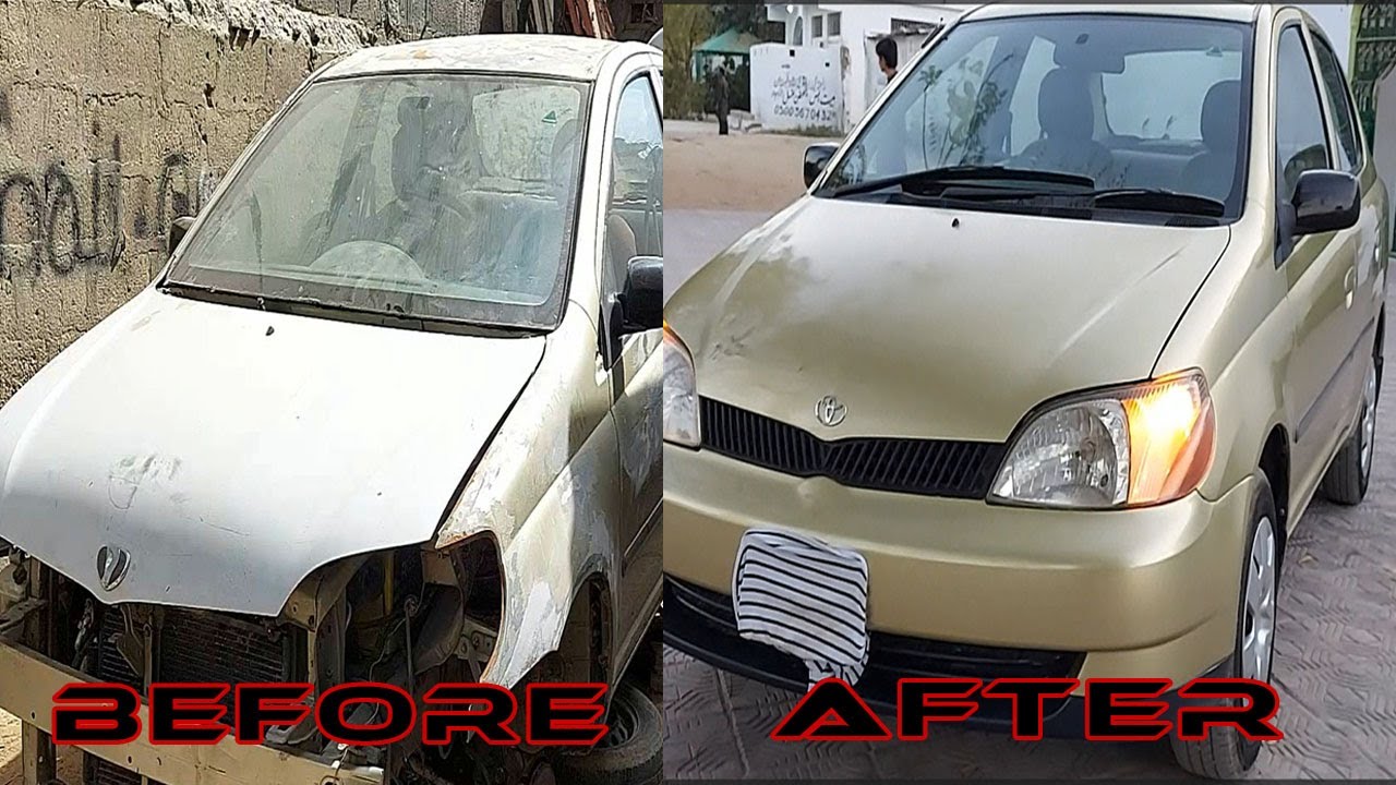 Полная покраска автомобиля Toyota Echo 1.3. Полная перекраска автомобиля Toyota.