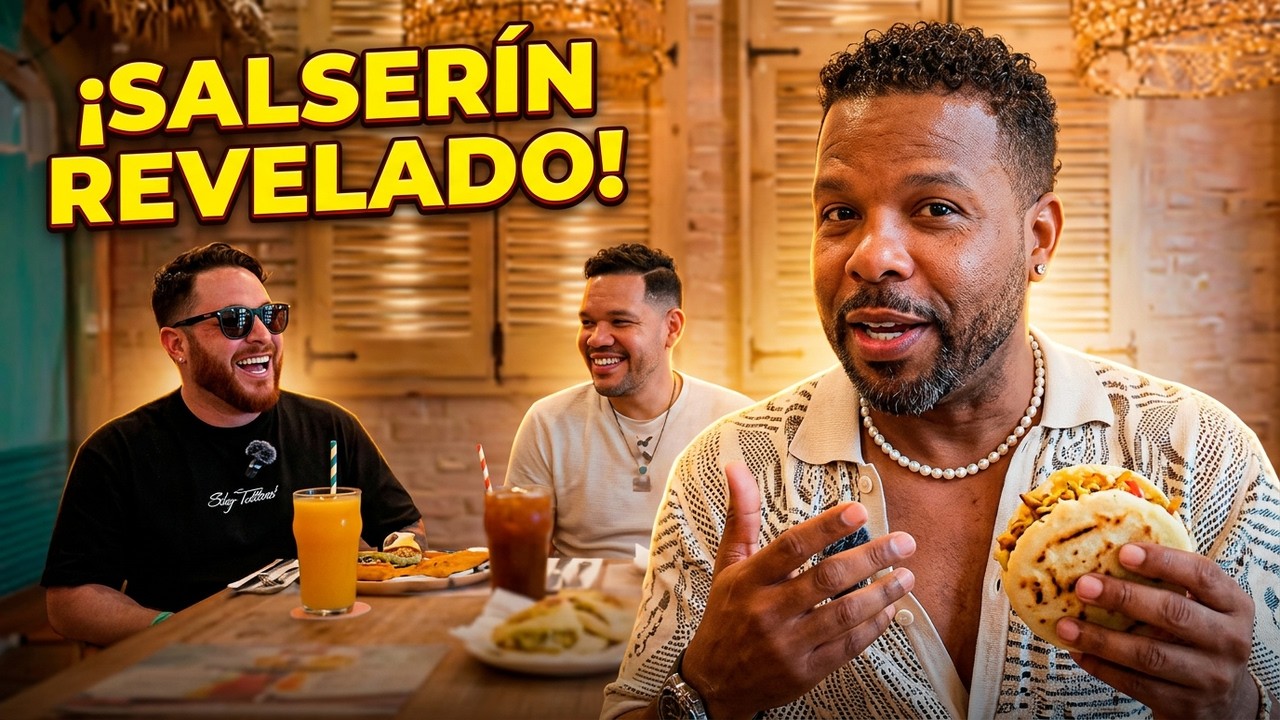 Comiendo comida venezolana con José Félix (ex Salserín) y Greco Pa en Barcelona 