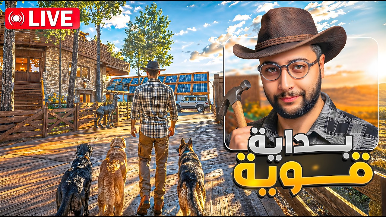 🔴 LIVE - محاكي المزارع #20 : ما استسلمتش&hellip; واليوم بنيت مزرعة الأحلام ! 👩&zwj;🌾🔥