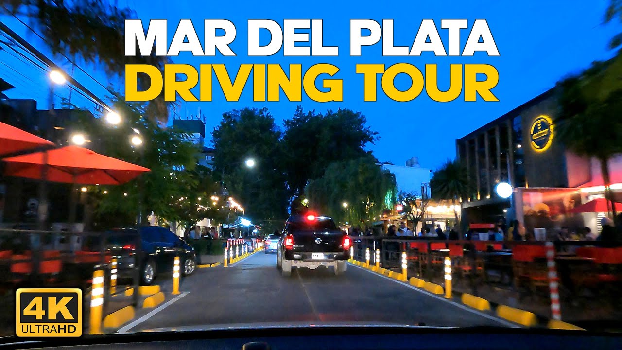 MAR DEL PLATA en AUTO al ATARDECER 4K