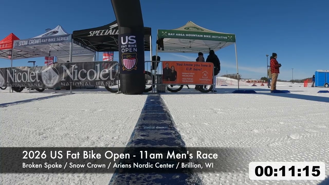 Snow Crown 2026 Race 3 - US Fat Bike Open Men's 11am Races Finish Line Cam