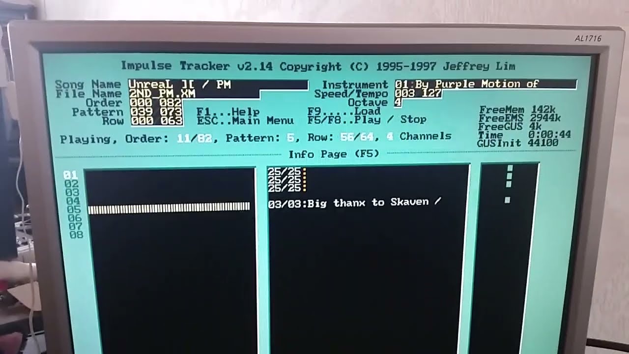 Second Reality Impulse Tracker Gravis Ultrasound