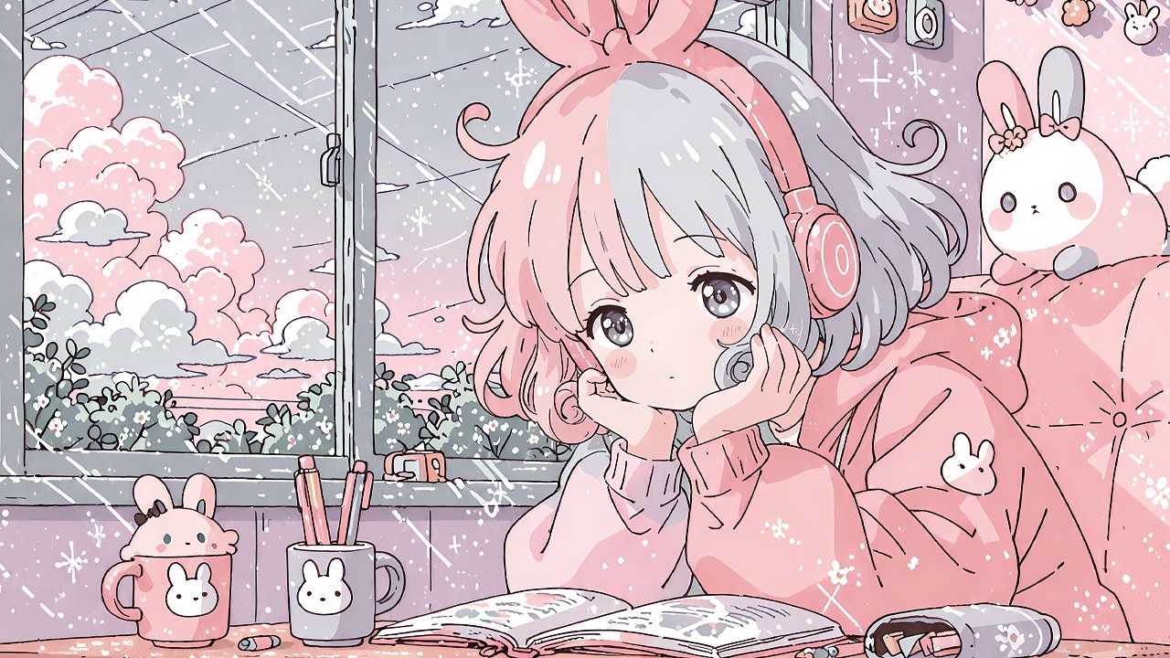 🎀 Cute LOFI Playlist — Vol.4 🌸 1 Hour of Happy & Comfy BGM for Study Time