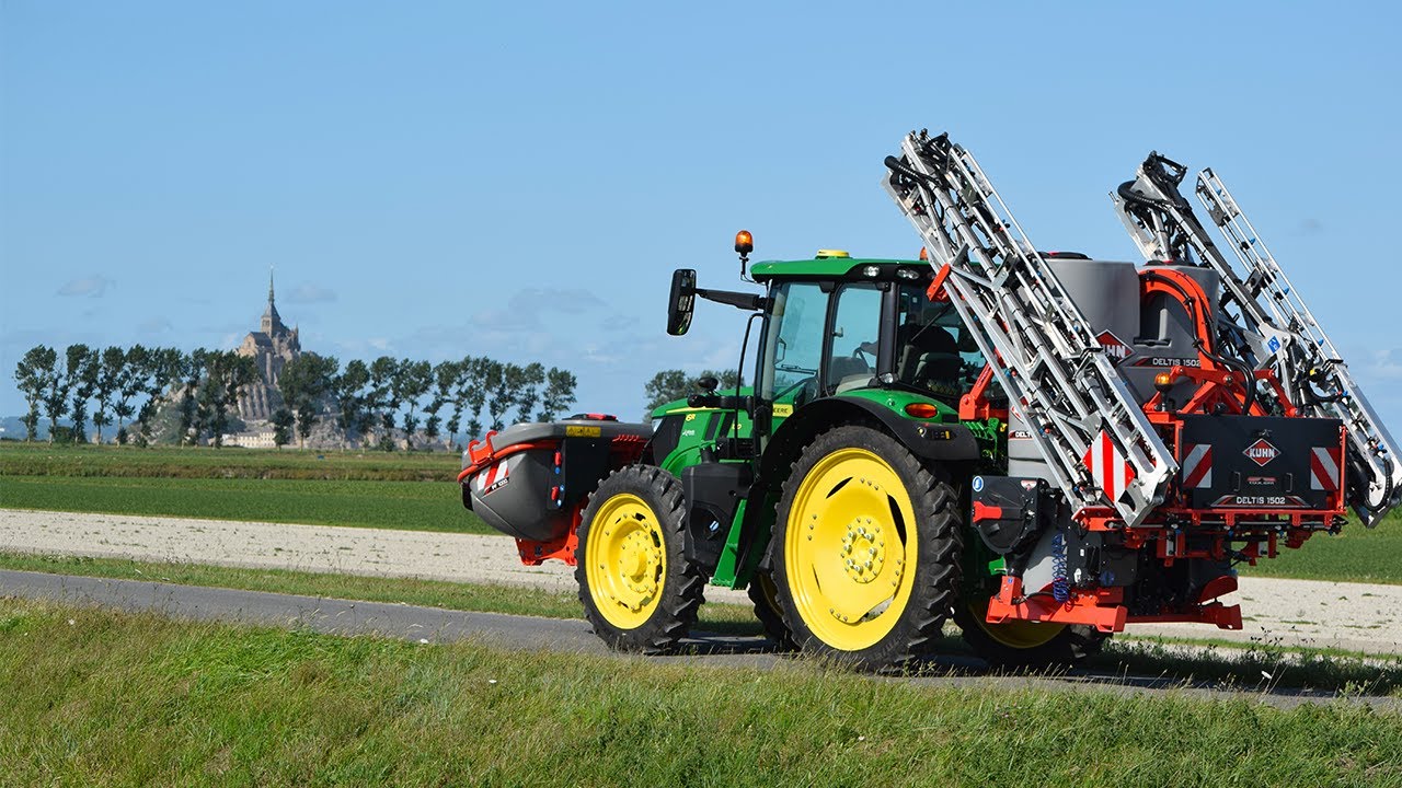 🟢🟡 JOHN DEERE 6R 120 & pulvé porté KUHN 🔴⚪️