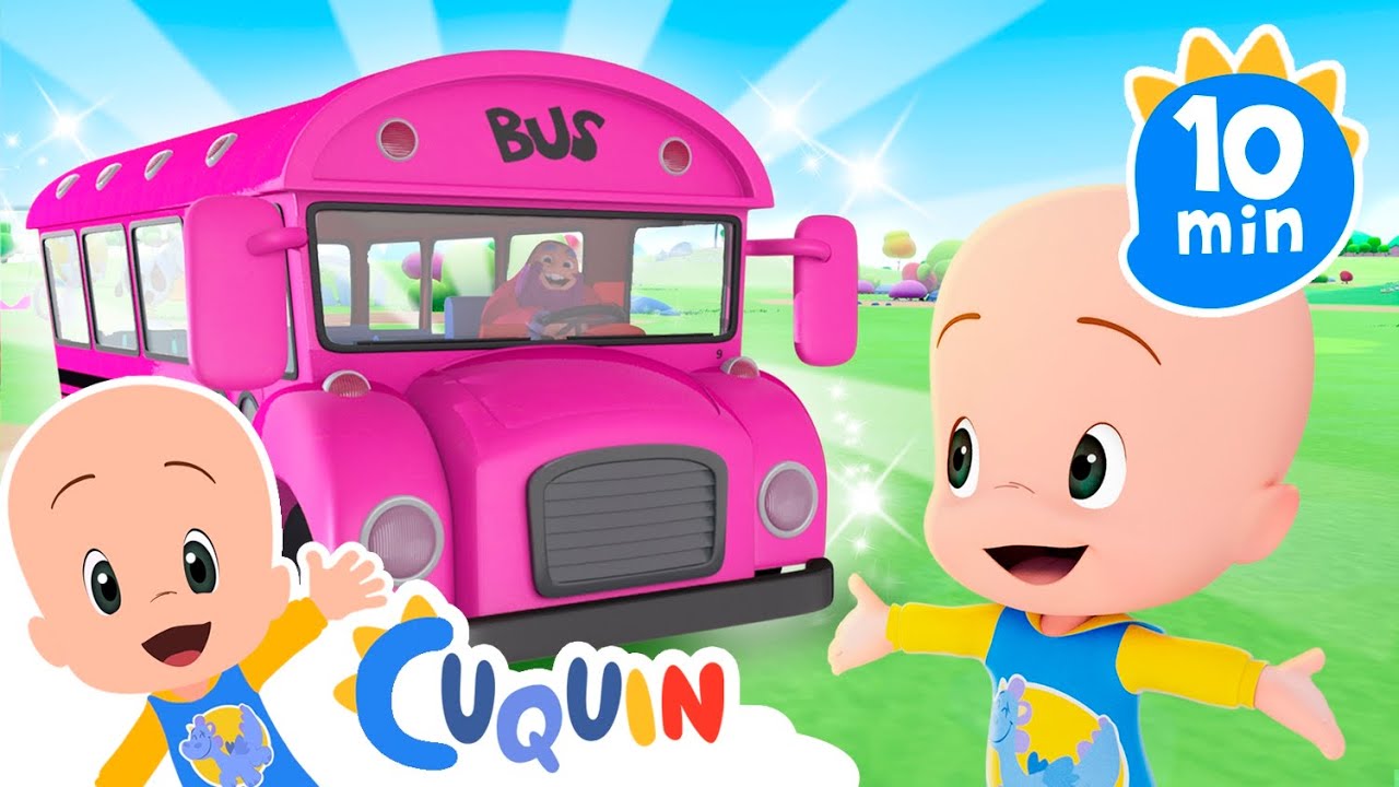 The Wheels on the pink bus go round and round | Cleo & Cuquin | Kids | Songs