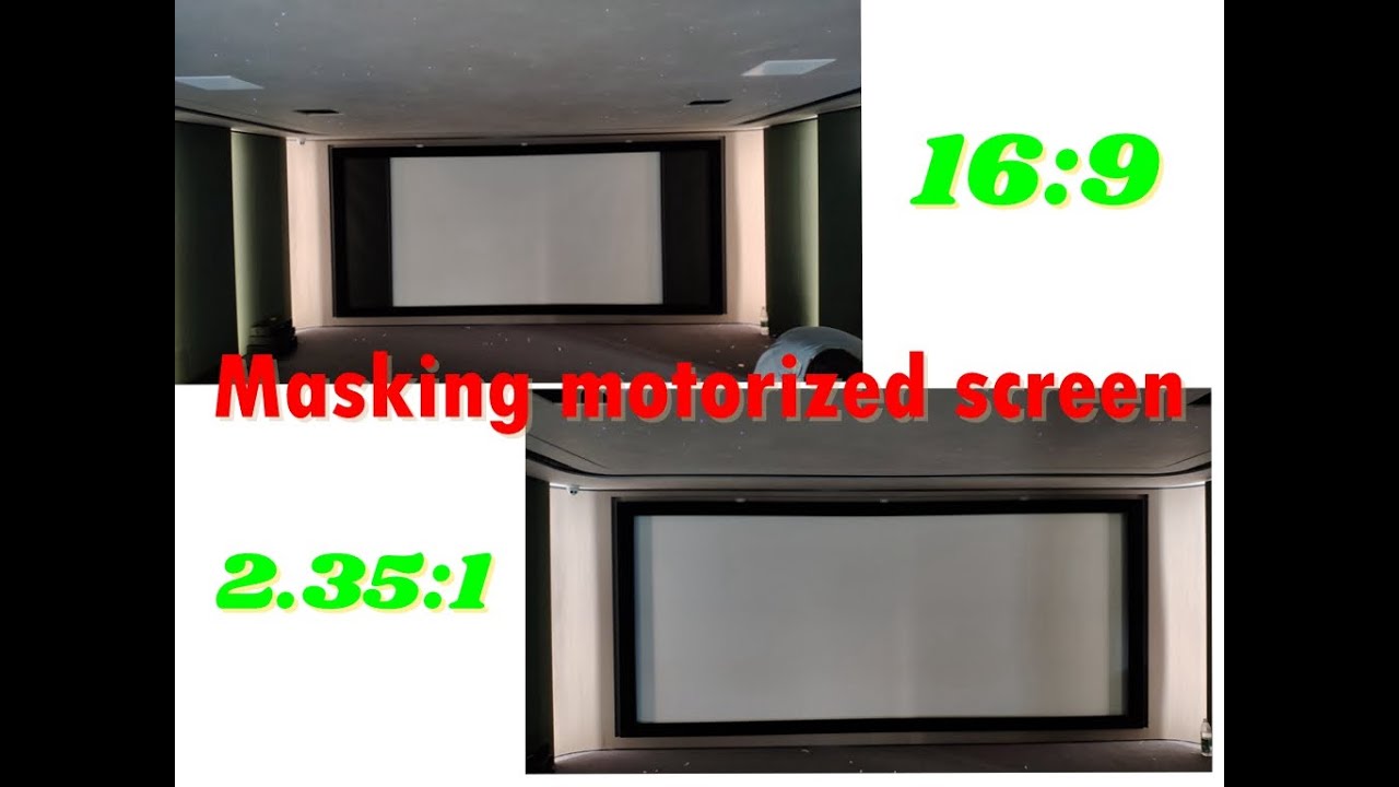 Motorized masking projector screen: 16:9/ 2.35:1  Format switching freely