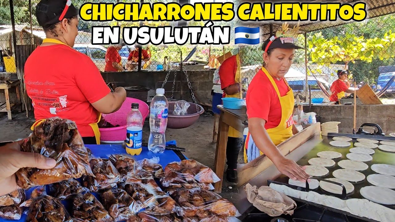 🤗Comprando CHICHARRONES DE CERDO ...Recién salidos de la olla... en USULUTÁN EL SALVADOR 🇸🇻 