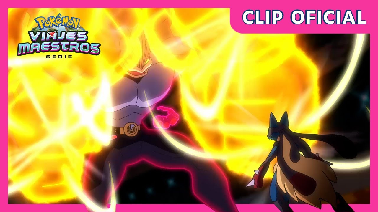 Machamp Gigamax vs. Mega-Lucario | Serie Viajes Maestros Pokémon | Clip oficial