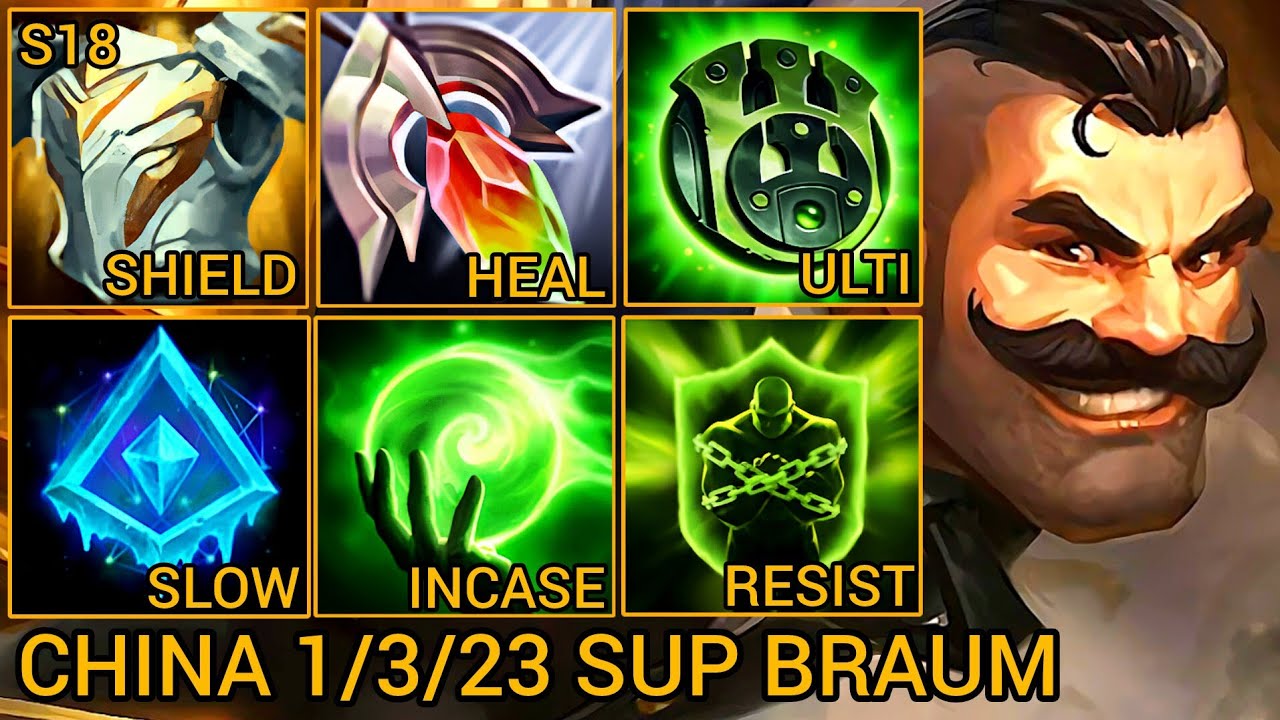 Braum Support 1/3/23 - China Server Wild Rift Season 18 New Build Best Tier By Tiarty