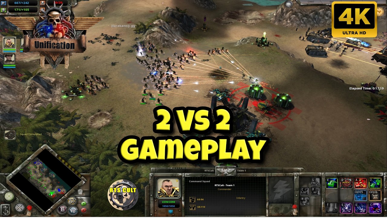 Imperial Guard & Daemon Hunters vs Necrons and Renegade Guard - DoW Unification 2v2