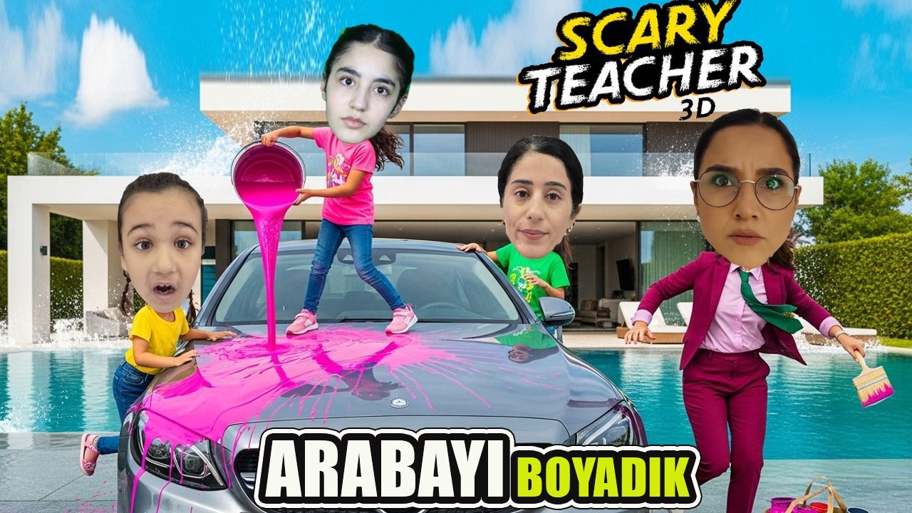 KÖTÜ ÖĞRETMENİN ARABASINI BOYADIK SCARY TEACHER