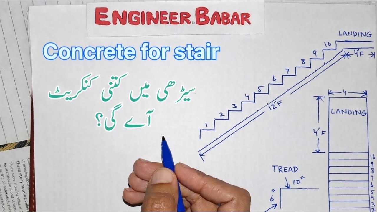 Stair ki concrete kaise nikaly, Staircase concrete casting method, How to calculate stair concrete