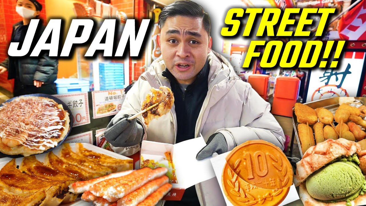 All YOU CAN Eat Japanese Street Food in Dotonbori! Osaka Food Tour at NIGHT!