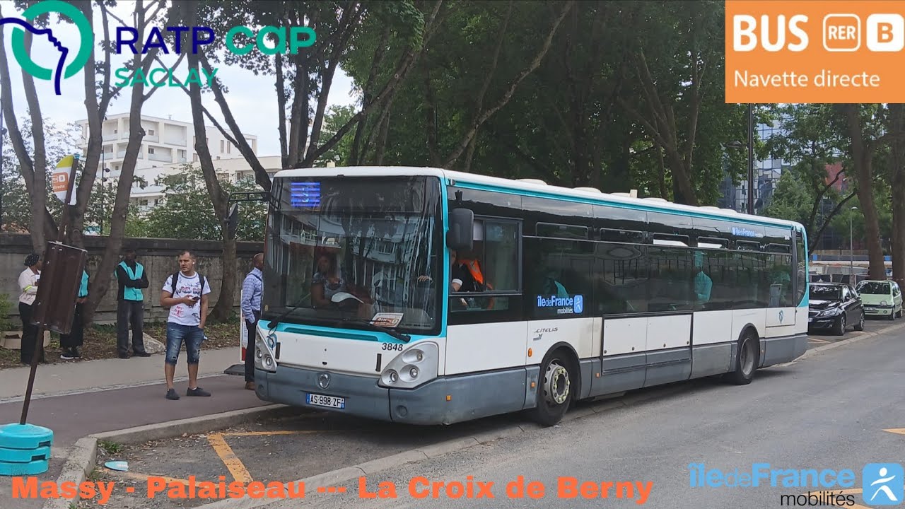 Navette RER B (Direct) RATP CAP SACLAY - Citelis Line N°3848 Massy - Palaiseau --- La Croix de Berny
