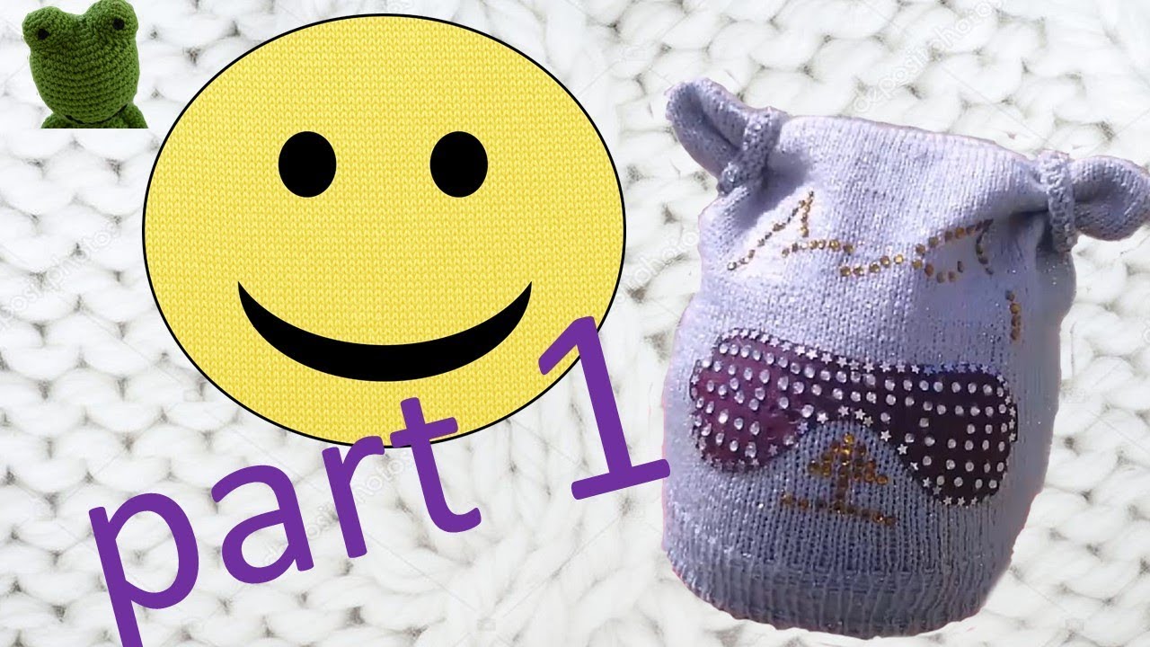 Knitting. Baby beanie for girls with beads  Part 1
