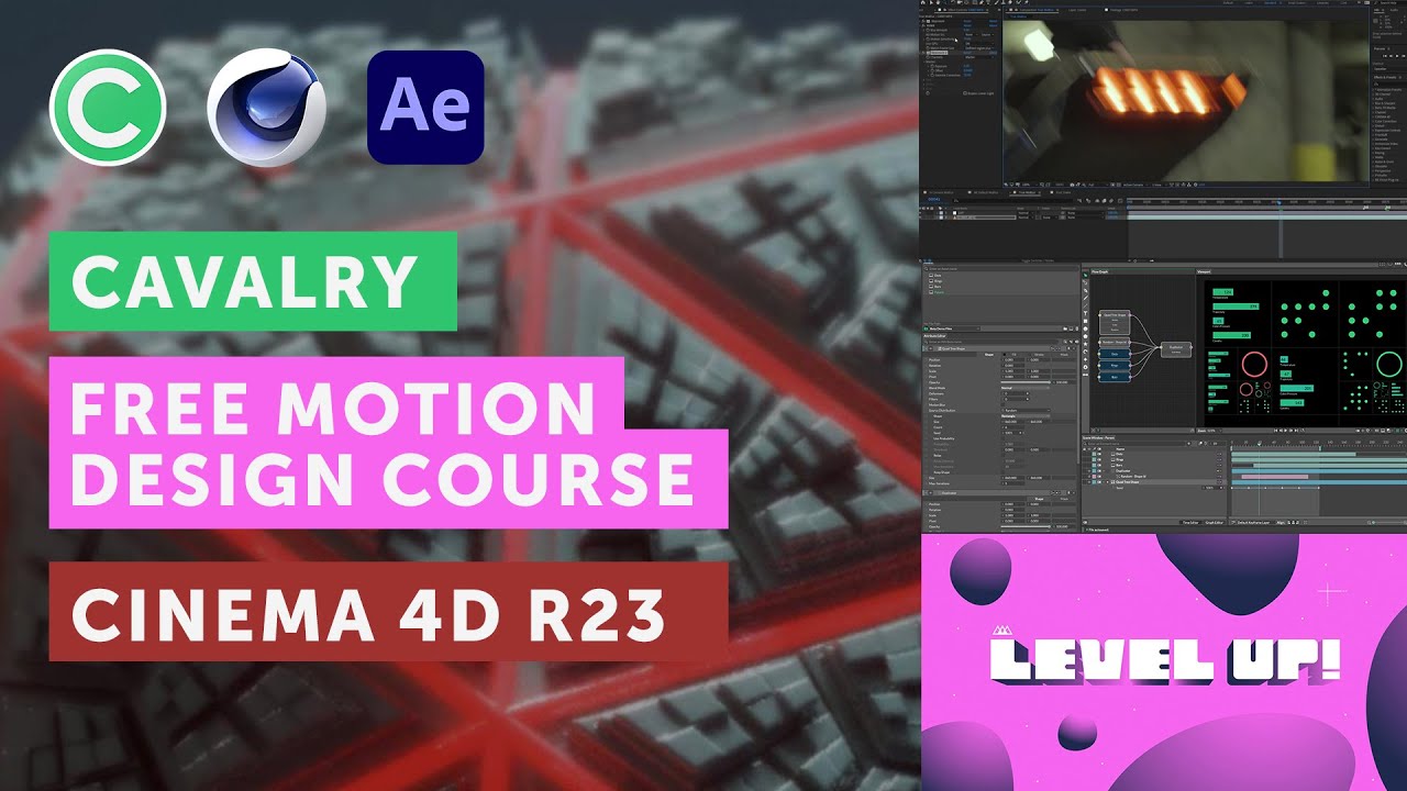Cavalry, Free Motion Design Course, Cinema 4D R23, and Andrew Kramer
