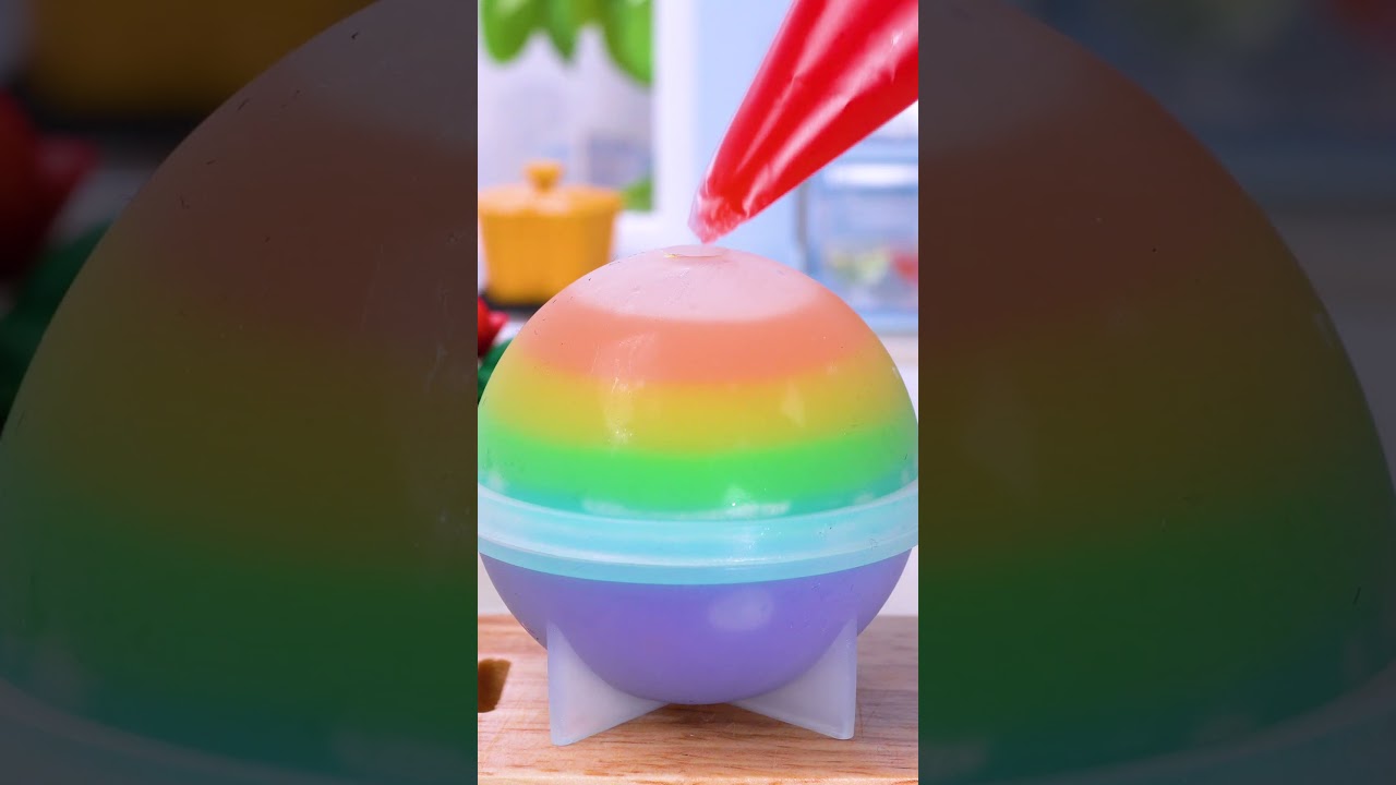 #shorts Satisfying Miniature Rainbow Watermelon Jelly Making 🌈 #miniature #minicakes #minicooking