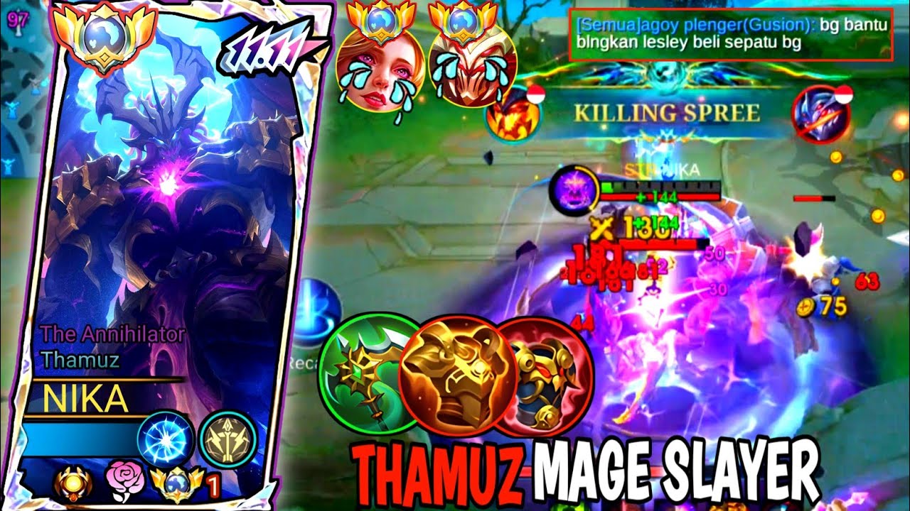 CARA THAMUZ BANTAI DUO COMBO MAGIC‼️BEGINI SUSUNAN BUILD DAN GAMEPLAY NYA-  MOBILE LEGENDS