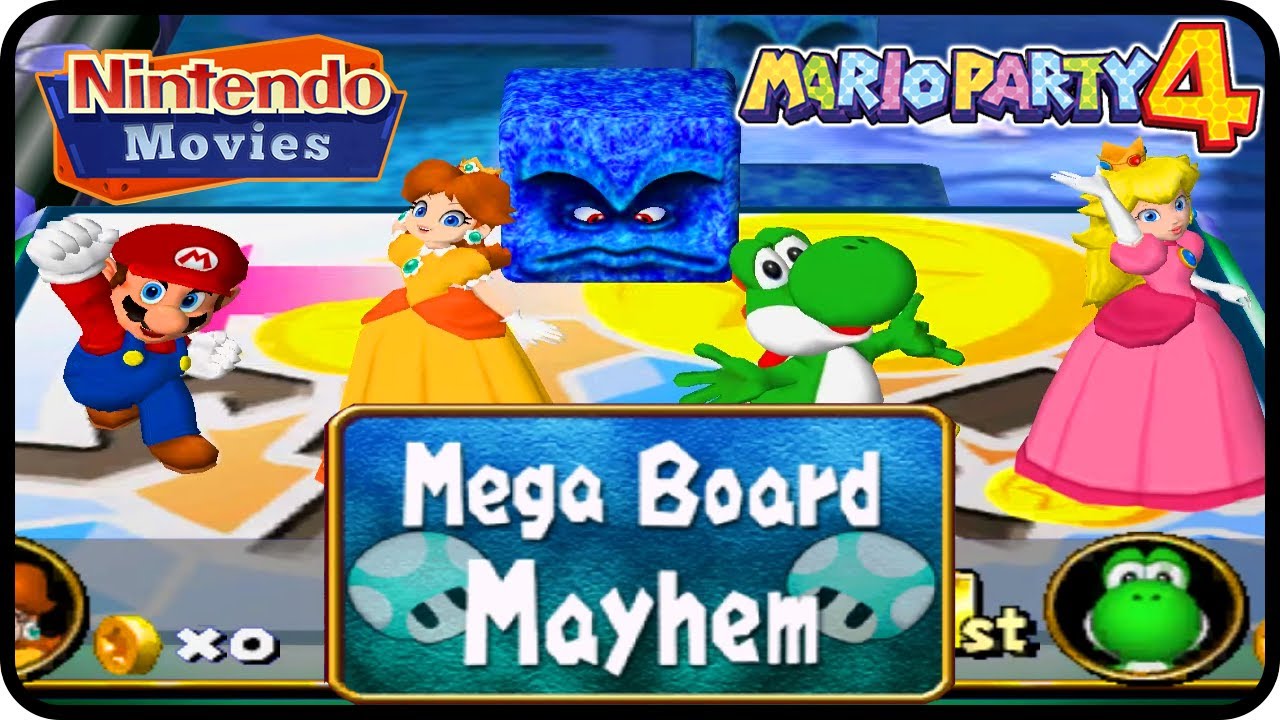 Mario Party 4 - Mega Board Mayhem (4 Players, Mario vs Daisy vs Yoshi vs Peach)