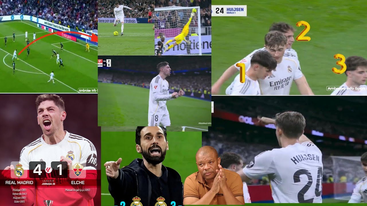 Rudy sou viktwa Real Madrid 4-1 elche arbeloa mete Yon rekò nan Real/Rudy resi dako arsenal chanpyon