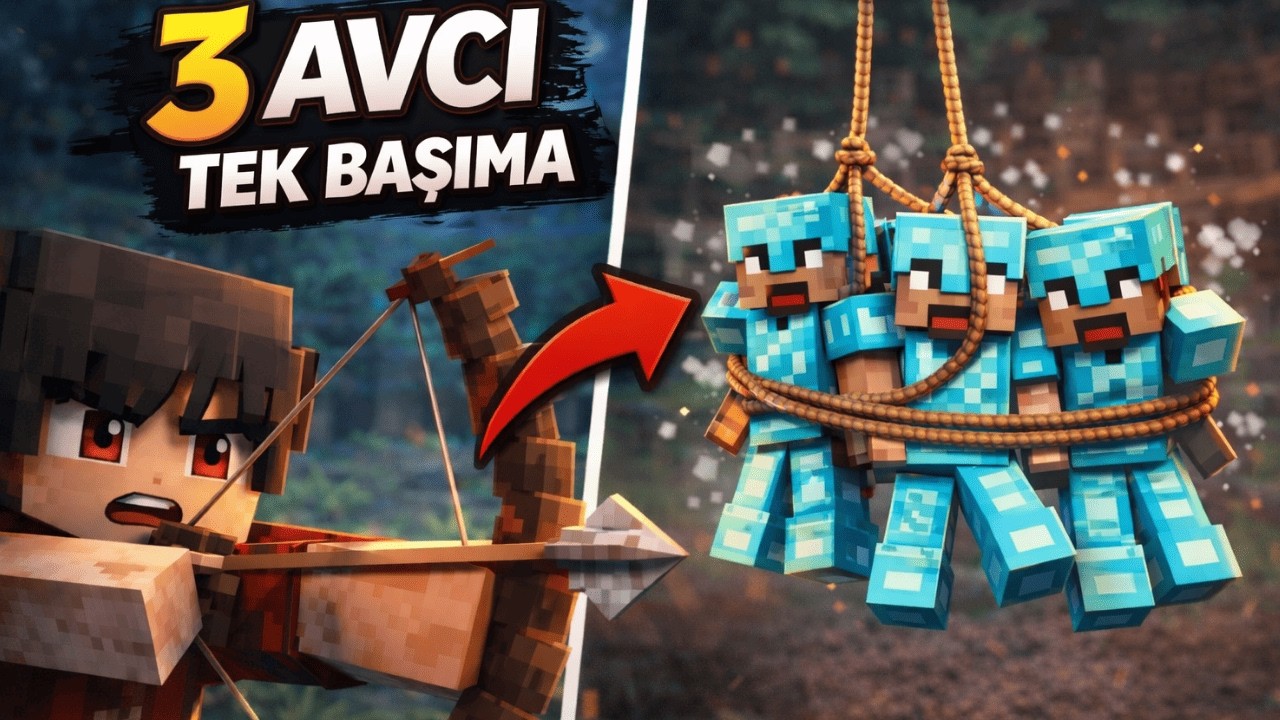 Minecraft'ı Bitiriyorum ama 3 AVCI Beni Kovalıyor...