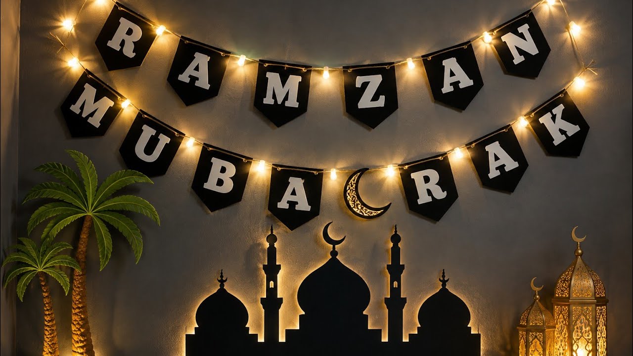 Ramzan Mubarak 🌙 Beautiful DIY Ramzan  Ideas Ramzan Banner Decorations at Home|coloursoflifeforever 
