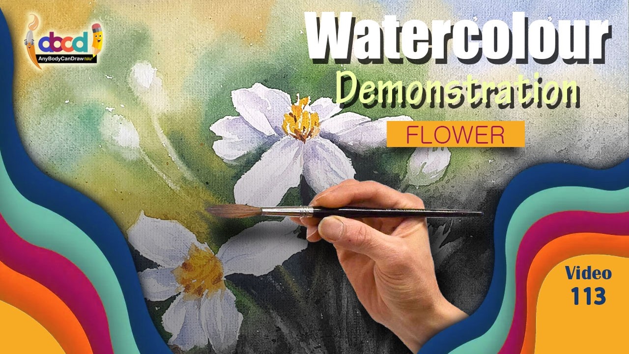 Watercolor Demonstration I Flower Painting I AnyBodyCanDrawNow