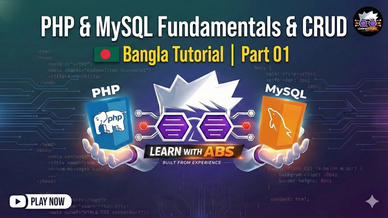 PHP and MySQL Fundamentals & CRUD | PHP  Bangla Tutorial | Part 01
