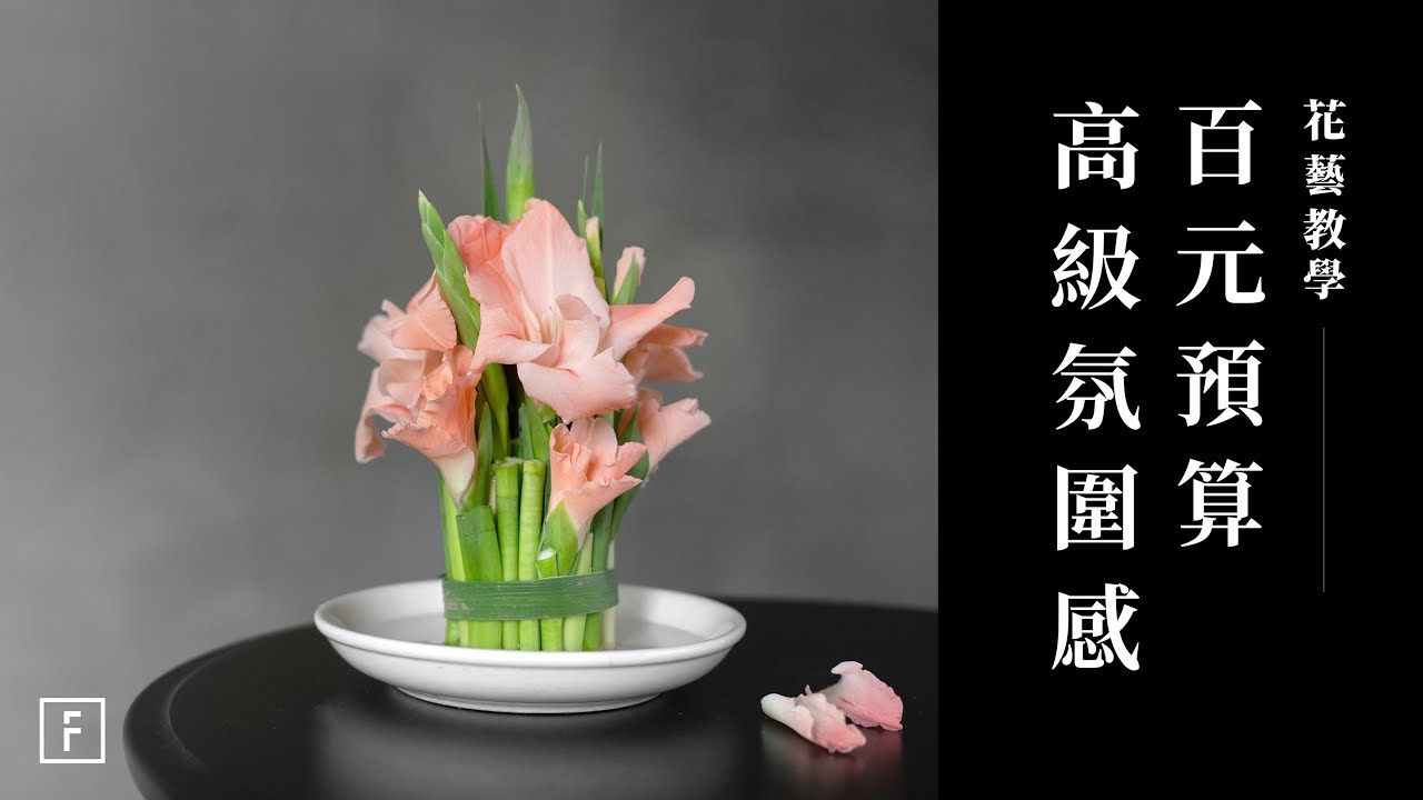 插花很花錢？百元預算就能呈現高雅氛圍感！不需花器的劍蘭插花｜花藝教學｜花裡 FORi Flower