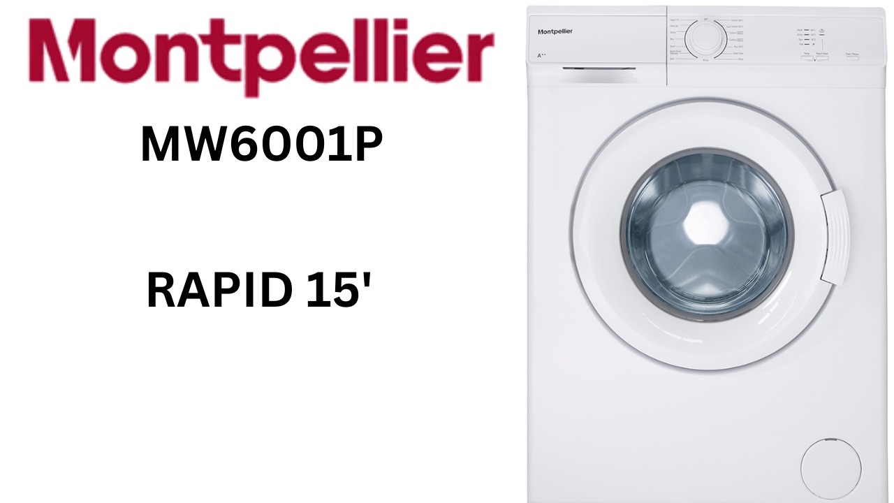 Montpellier MW6001P Washing Machine - Rapid 15’ 30c