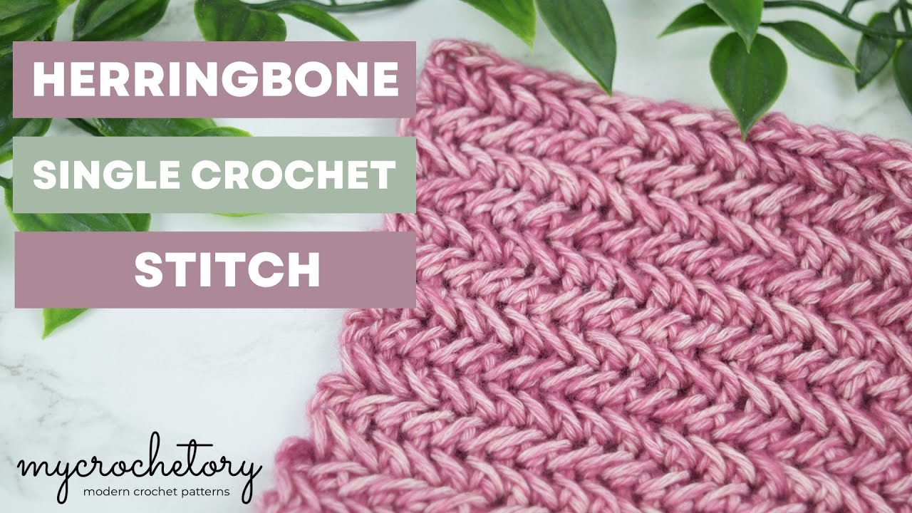 How to crochet Herringbone Stitch - step by step VIDEO TUTORIAL