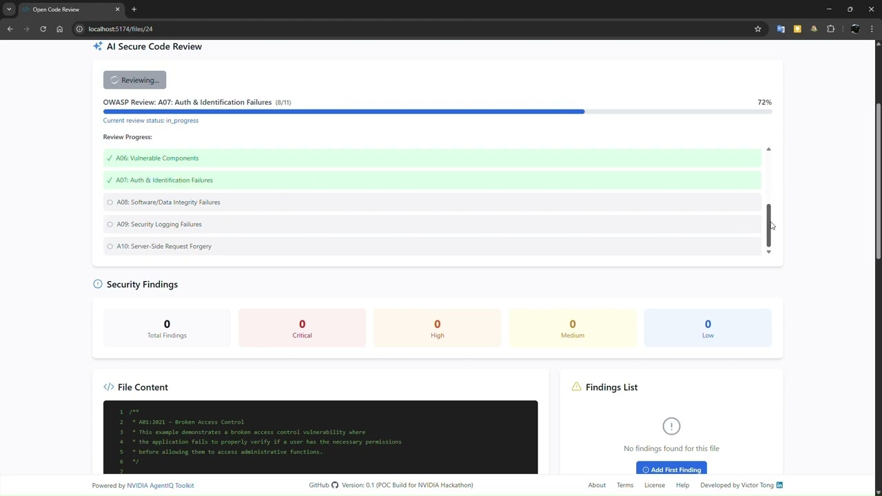 OpenCodeReview - Agentic AI Based Code Review Tool (Video Demo)