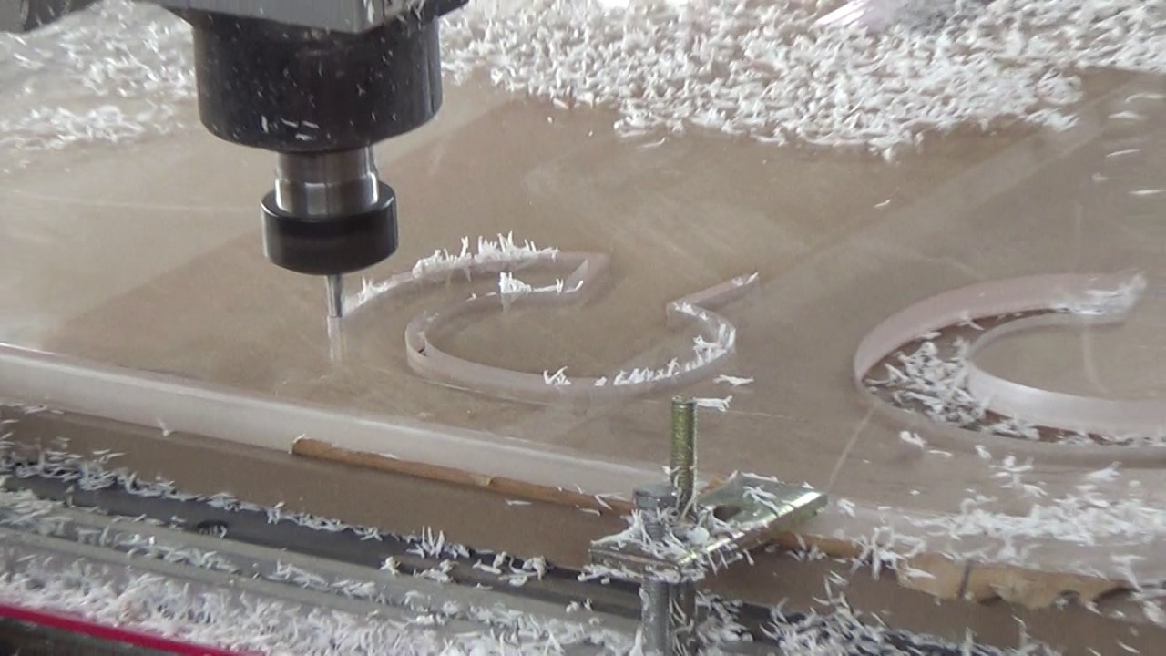 CNC router cut thick acrylic sheet