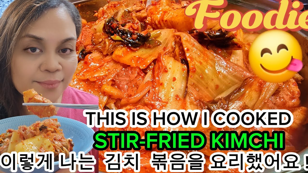 THIS IS HOW I  COOKED  CABBAGE KIMCHI STIR-FRIED  이렇게 나는  김치  볶음을 요리했어요  !! 😲😋✨️