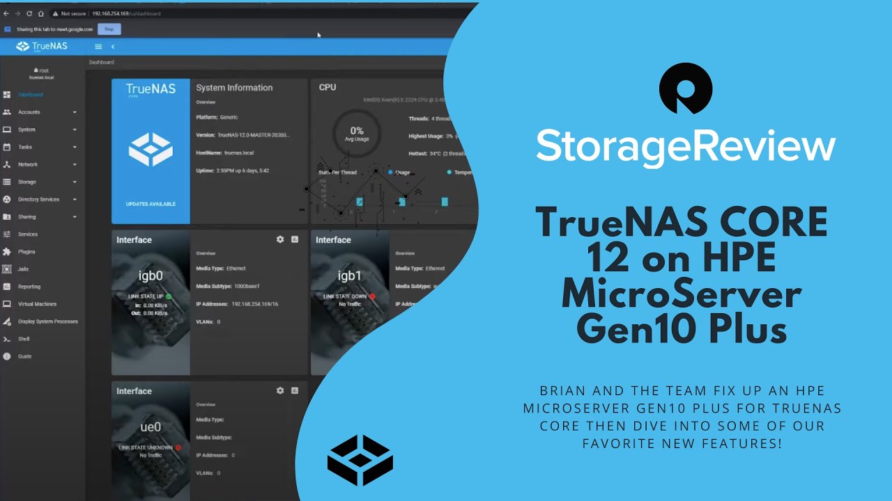 TrueNAS CORE 12 on HPE MicroServer Gen10 Plus