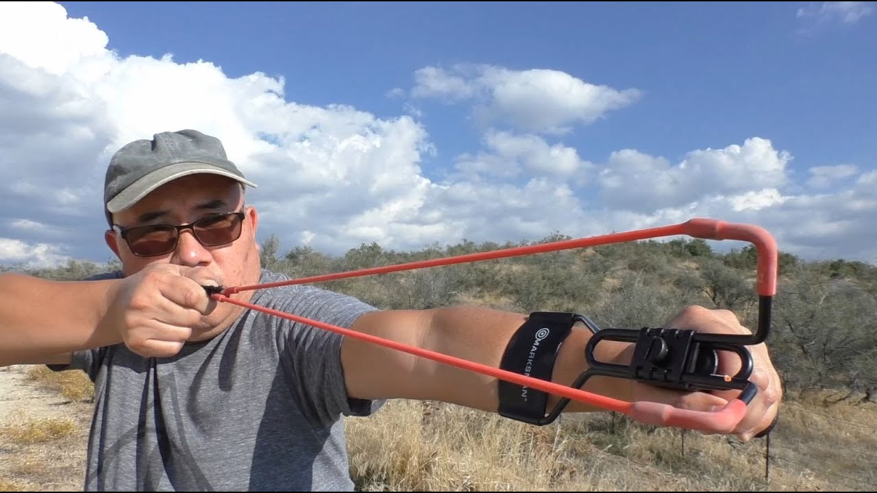 Marksman Slingshot vs Handmade Wooden Slingshot Demonstration