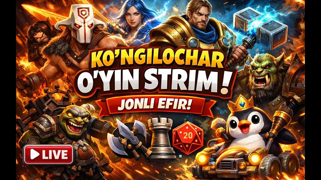13- strim Har xil oyinla oynomz Dota warcraft 3 i.t.d 03.02.26