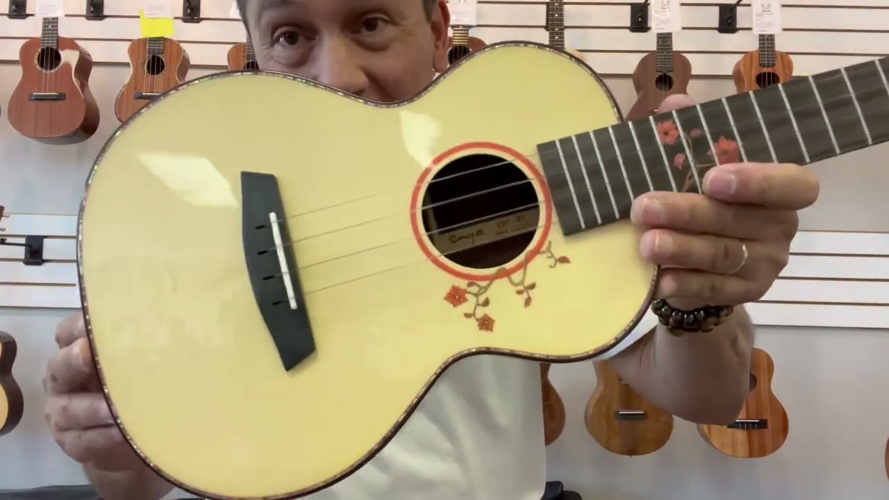 Enya EUT-S1 Solid Spruce/Rosewood Tenor Ukulele Demo/Review at Aloha City Ukes