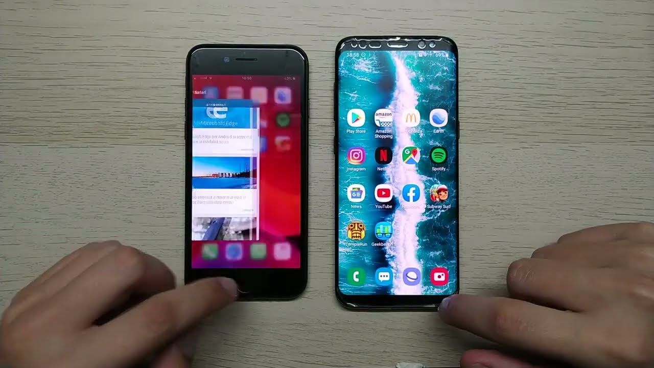 iPhone 7 iOS 13 vs Galaxy s8 - Speed Test 2019