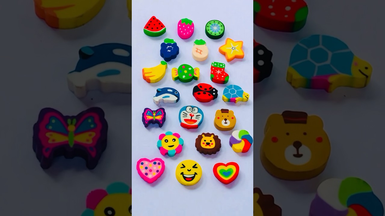 Erasers#design erasers #stationary##school#art supplies #fruits erasers#colourful erasers