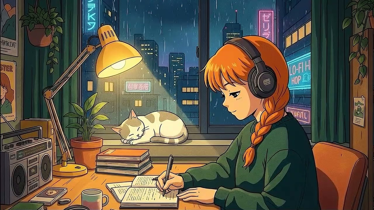 Relax with LOFI Music and Cute CAT Videos on a Rainy Day