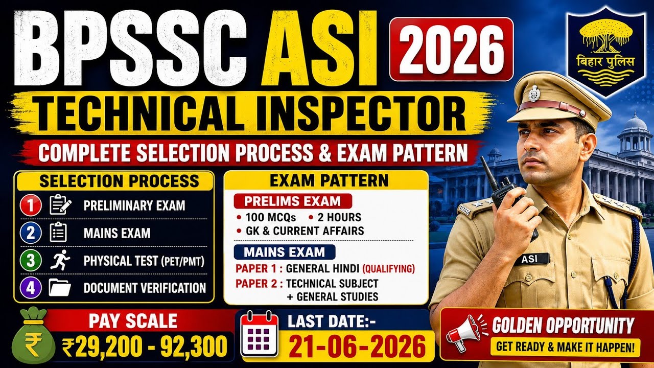BPSSC ASI TECHNICAL INSPECTOR VACANCY 2026||TECHNICAL INSPECTOR VACANCY 2026| TECHNICAL VACANCY 2026