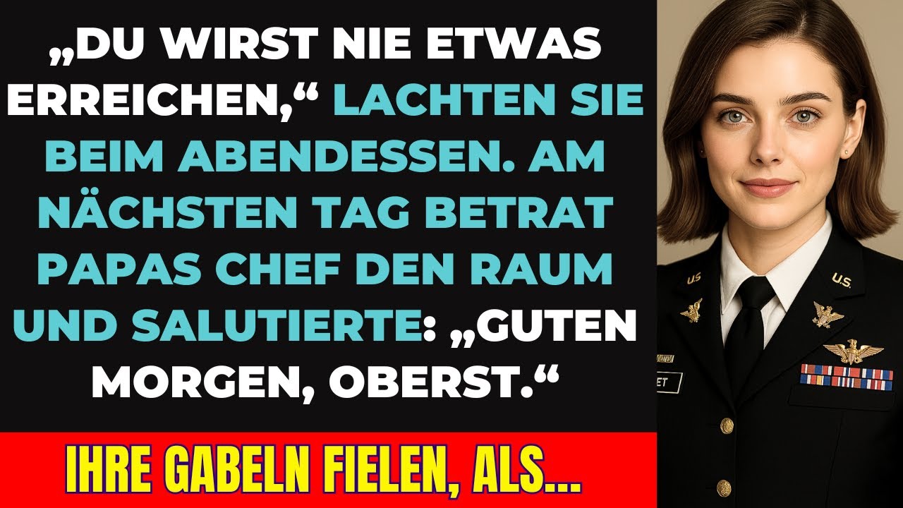 Beim Familienessen nannten sie mich wertlos – bis der Chef meines Vaters mich „Ma'am“ nannte