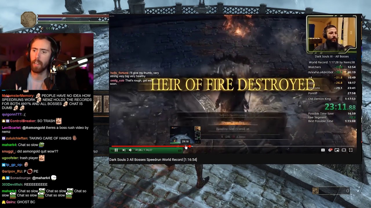 Asmongold Reacts to Dark Souls 3 All Bosses Speedrun World Record [1:16:54] by COLTrane45