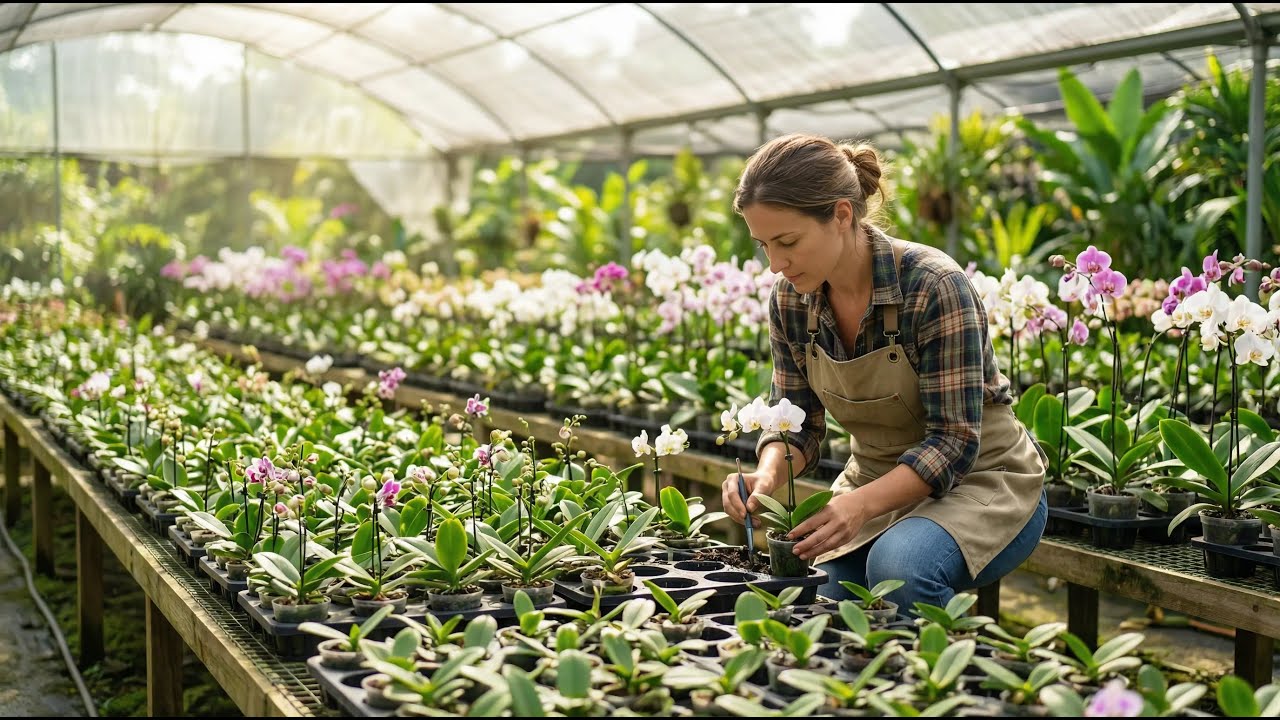 Propagating orchids using potatoes results in rapid orchid growth in just 7 days.