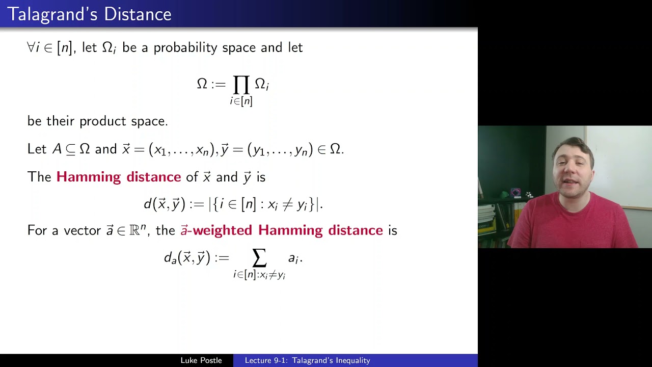 Probabilistic Methods 9-1: Talagrand's Inequality