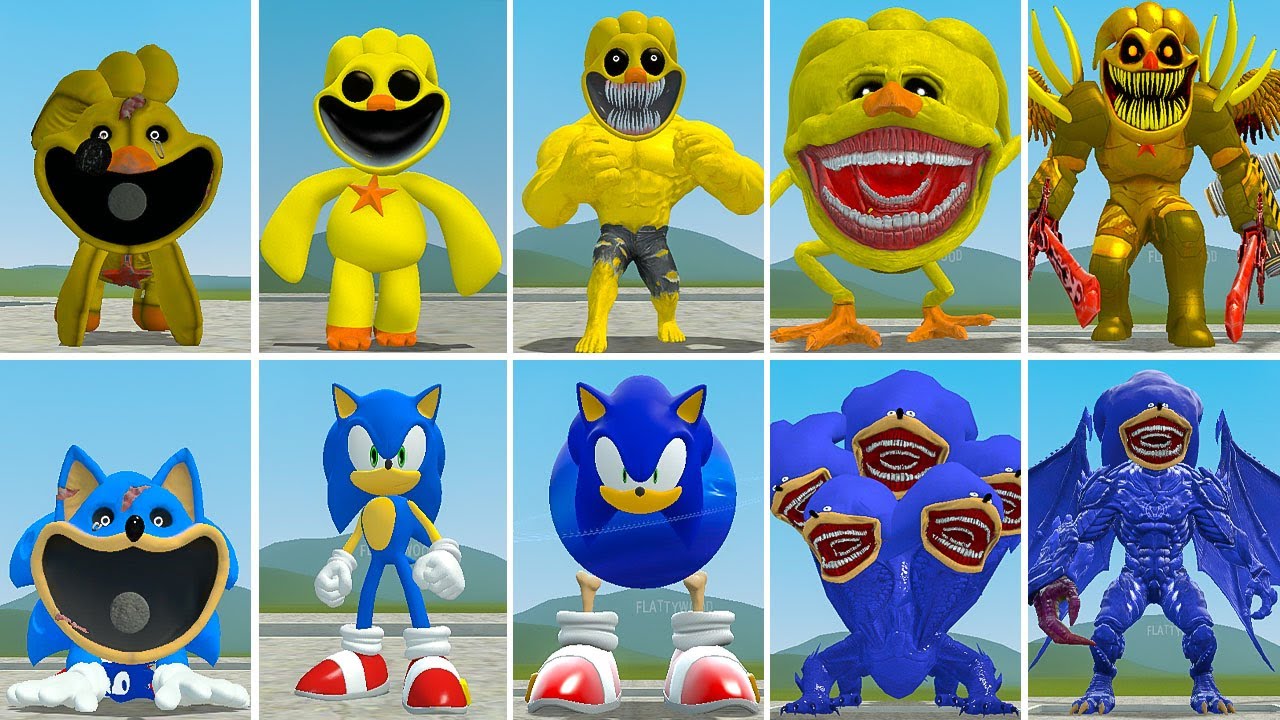 ALL NEW POPPYPLAYTIMECHATER 3 CHIKEN FAMILY VS ALL SONIC HYDRA SONIC TAPES ? in Garrysmod!,...