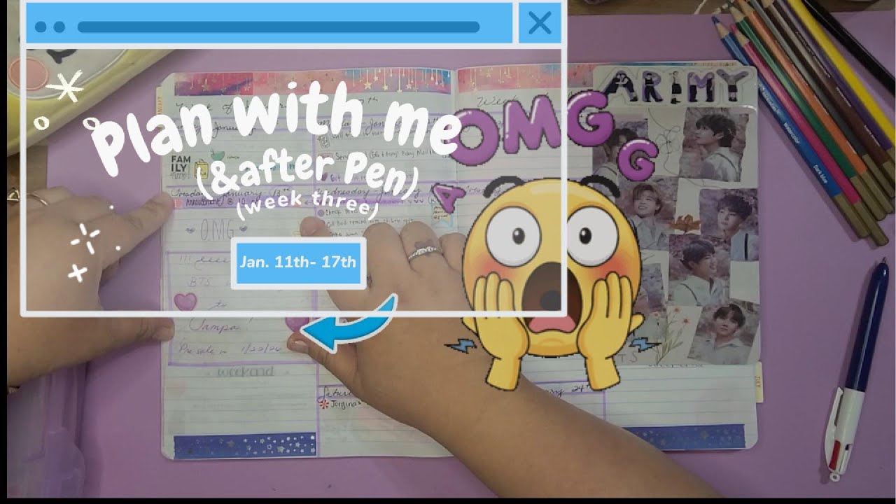 Plan with me & after pen (3rd week) Jan . 11th-17th